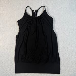 Lululemon womens Run No Limit Racerback Tank Top Built In Bra black size 8